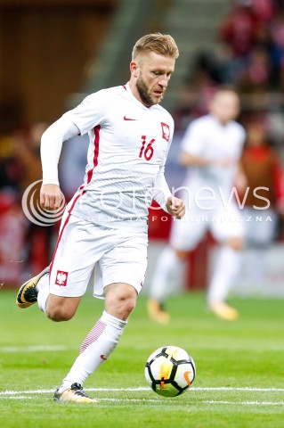  08.10.2017 WARSZAWA STADION NARODOWY <br />PILKA NOZNA REPREZENTACJA KWALIFIKACJE DO MISTRZOSTW SWIATA ROSJA 2018<br />Football European Qualifiers Fifa World Cup Russia 2018<br />MECZ POLSKA - CZARNOGORA ( Poland - Montenegro )<br />N/Z JAKUB BLASZCZYKOWSKI SYLWETKA <br /> 