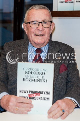  09.10.2017 WARSZAWA<br />PREMIERA KSIAZKI NOWY PRAGMATYZM KONTRA NOWY NACJONALIZM <br />N/Z ANDRZEJ KRZYSZTOF KOZMINSKI<br /> 