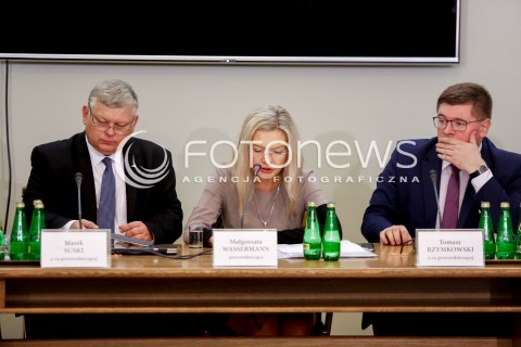  11.10.2017 WARSZAWA SEJM<br />KOMISJA SLEDCZA GRUPY AMBER GOLD<br />N/Z MAREK SUSKI MALGORZATA WASSERMANN TOMASZ RZYMKOWSKI<br /> 