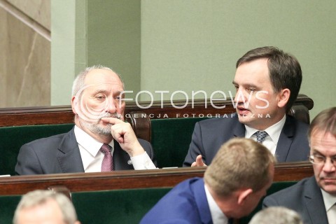  11.10.2017 WARSZAWA SEJM<br />POSIEDZENIE SEJMU RP<br />N/Z ANTONI MACIEREWICZ ZBIGNIEW ZIOBRO<br /> 