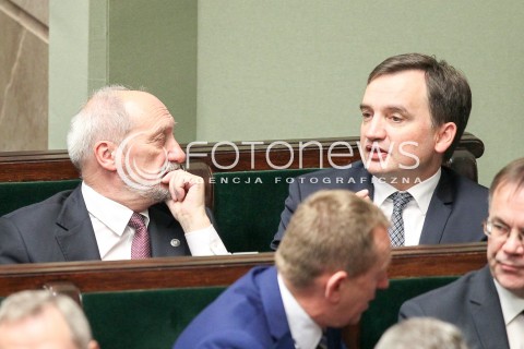  11.10.2017 WARSZAWA SEJM<br />POSIEDZENIE SEJMU RP<br />N/Z ANTONI MACIEREWICZ ZBIGNIEW ZIOBRO<br /> 