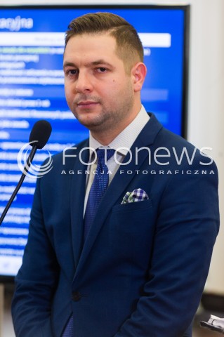  11.10.2017 WARSZAWA<br />KONFERENCJA PRASOWA PATRYKA JAKIEGO W SPRAWIE USTAWY REPRYWATYZACYJNEJ<br />N/Z WICEMINISTER SPRAWIEDLIWOSCI PATRYK JAKI<br /> 