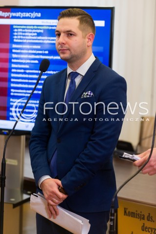  11.10.2017 WARSZAWA<br />KONFERENCJA PRASOWA PATRYKA JAKIEGO W SPRAWIE USTAWY REPRYWATYZACYJNEJ<br />N/Z WICEMINISTER SPRAWIEDLIWOSCI PATRYK JAKI<br /> 
