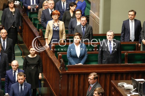  12.10.2017 WARSZAWA SEJM<br />POSIEDZENIE SEJMU RP<br />N/Z PREMIER BEATA SZYDLO PIOTR GLINSKI<br /> 