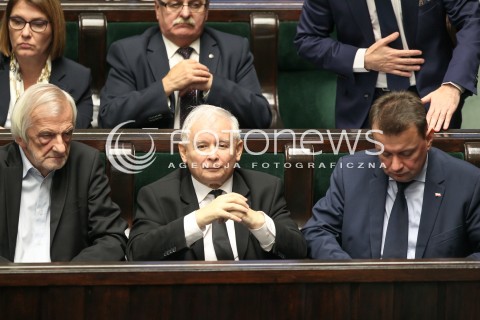  12.10.2017 WARSZAWA SEJM<br />POSIEDZENIE SEJMU RP<br />N/Z JAROSLAW KACZYNSKI MARIUSZ BLASZCZAK<br /> 