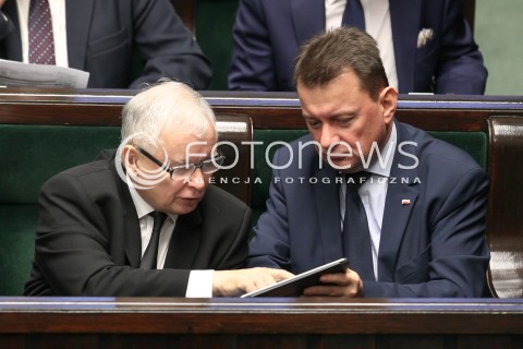  12.10.2017 WARSZAWA SEJM<br />POSIEDZENIE SEJMU RP<br />N/Z JAROSLAW KACZYNSKI MARIUSZ BLASZCZAK<br /> 