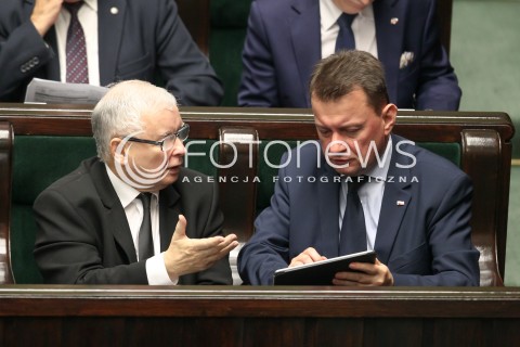  12.10.2017 WARSZAWA SEJM<br />POSIEDZENIE SEJMU RP<br />N/Z JAROSLAW KACZYNSKI MARIUSZ BLASZCZAK<br /> 