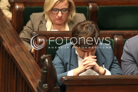  12.10.2017 WARSZAWA SEJM<br />POSIEDZENIE SEJMU RP<br />N/Z PREMIER BEATA SZYDLO<br /> 