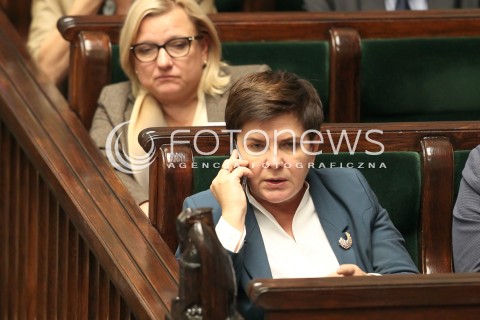 12.10.2017 WARSZAWA SEJM<br />POSIEDZENIE SEJMU RP<br />N/Z PREMIER BEATA SZYDLO<br /> 