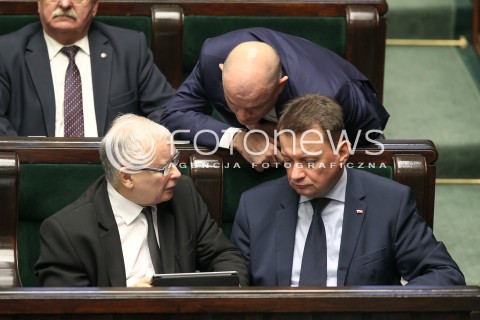  12.10.2017 WARSZAWA SEJM<br />POSIEDZENIE SEJMU RP<br />N/Z JAROSLAW KACZYNSKI MARIUSZ BLASZCZAK<br /> 