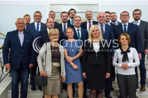  13.10.2017 WARSZAWA <br />POSIEDZENIE SEJMU<br />N/Z JAROSLAW GOWIN ADAM BIELAN JACEK ZALEKCZLONKOWIE NOWEJ PARTII<br /> 