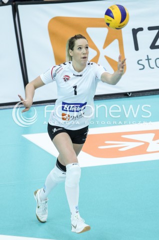  14.10.2017 RZESZOW <br />SIATKOWKA LIGA SIATKOWKI KOBIET LSK 2017/2018 WOMEN VOLLEYBALL POLAND POLISH LEAGUE <br />MECZ DEVELOPRES SKYRES RZESZOW - KS PALAC BYDGOSZCZ <br />N/Z HELENE ROUSSEAUX SYLWETKA <br /> 