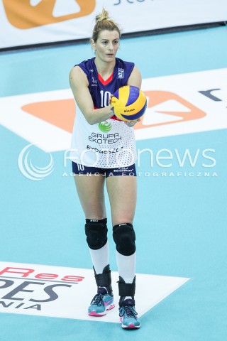  14.10.2017 RZESZOW <br />SIATKOWKA LIGA SIATKOWKI KOBIET LSK 2017/2018 WOMEN VOLLEYBALL POLAND POLISH LEAGUE <br />MECZ DEVELOPRES SKYRES RZESZOW - KS PALAC BYDGOSZCZ <br />N/Z JOANNA KULIGOWSKA SYLWETKA <br /> 