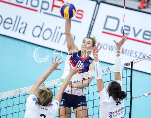  14.10.2017 RZESZOW <br />SIATKOWKA LIGA SIATKOWKI KOBIET LSK 2017/2018 WOMEN VOLLEYBALL POLAND POLISH LEAGUE <br />MECZ DEVELOPRES SKYRES RZESZOW - KS PALAC BYDGOSZCZ <br />N/Z JOANNA KULIGOWSKA <br /> 