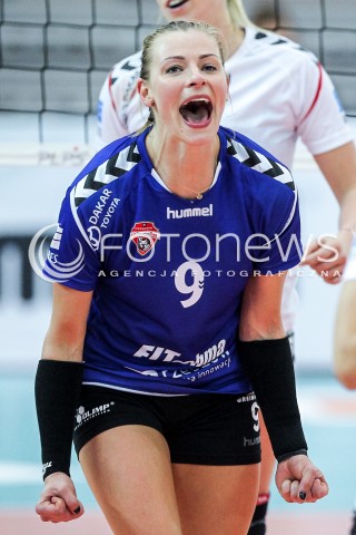  14.10.2017 RZESZOW <br />SIATKOWKA LIGA SIATKOWKI KOBIET LSK 2017/2018 WOMEN VOLLEYBALL POLAND POLISH LEAGUE <br />MECZ DEVELOPRES SKYRES RZESZOW - KS PALAC BYDGOSZCZ <br />N/Z AGATA SAWICKA SYLWETKA RADOSC EMOCJE <br /> 