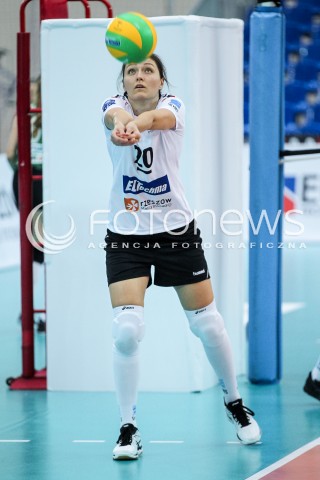  21.10.2017 RZESZOW POLAND<br />SIATKOWKA LIGA MISTRZYN <br />2018 CEV VOLLEYBALL CHAMPIONS LEAGUE - WOMEN <br />MECZ DEVELOPRES SKYRES RZESZOW - HAPOEL KFAR SABA <br />N/Z JELENA BLAGOJEVIC SYLWETKA <br /> 