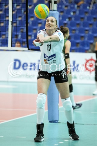  21.10.2017 RZESZOW POLAND<br />SIATKOWKA LIGA MISTRZYN <br />2018 CEV VOLLEYBALL CHAMPIONS LEAGUE - WOMEN <br />MECZ DEVELOPRES SKYRES RZESZOW - HAPOEL KFAR SABA <br />N/Z JULIIA ANDRUSZKO SYLWETKA <br /> 