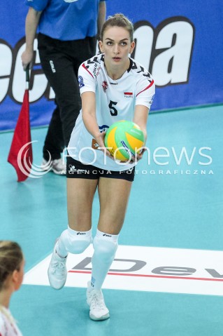  21.10.2017 RZESZOW POLAND<br />SIATKOWKA LIGA MISTRZYN <br />2018 CEV VOLLEYBALL CHAMPIONS LEAGUE - WOMEN <br />MECZ DEVELOPRES SKYRES RZESZOW - HAPOEL KFAR SABA <br />N/Z MAGDALENA HAWRYLA SYLWETKA <br /> 