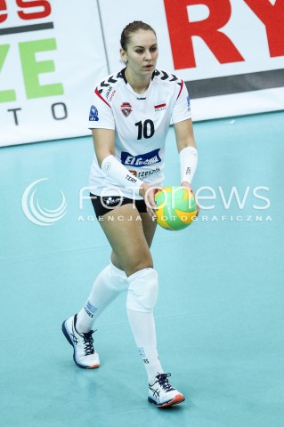  21.10.2017 RZESZOW POLAND<br />SIATKOWKA LIGA MISTRZYN <br />2018 CEV VOLLEYBALL CHAMPIONS LEAGUE - WOMEN <br />MECZ DEVELOPRES SKYRES RZESZOW - HAPOEL KFAR SABA <br />N/Z ADELA HELIC SYLWETKA <br /> 