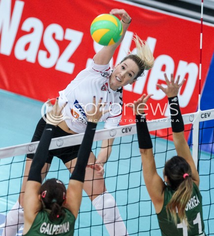  21.10.2017 RZESZOW POLAND<br />SIATKOWKA LIGA MISTRZYN <br />2018 CEV VOLLEYBALL CHAMPIONS LEAGUE - WOMEN <br />MECZ DEVELOPRES SKYRES RZESZOW - HAPOEL KFAR SABA <br />N/Z HELENE ROUSSEAUX <br /> 
