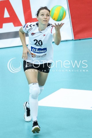  21.10.2017 RZESZOW POLAND<br />SIATKOWKA LIGA MISTRZYN <br />2018 CEV VOLLEYBALL CHAMPIONS LEAGUE - WOMEN <br />MECZ DEVELOPRES SKYRES RZESZOW - HAPOEL KFAR SABA <br />N/Z JELENA BLAGOJEVIC SYLWETKA <br /> 