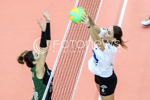  21.10.2017 RZESZOW POLAND<br />SIATKOWKA LIGA MISTRZYN <br />2018 CEV VOLLEYBALL CHAMPIONS LEAGUE - WOMEN <br />MECZ DEVELOPRES SKYRES RZESZOW - HAPOEL KFAR SABA <br />N/Z KATARZYNA ZABINSKA MARCELA CORREA GONCALVES <br /> 