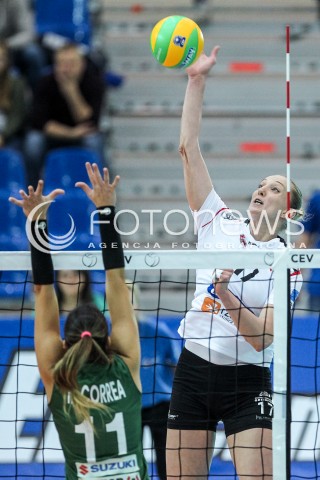  21.10.2017 RZESZOW POLAND<br />SIATKOWKA LIGA MISTRZYN <br />2018 CEV VOLLEYBALL CHAMPIONS LEAGUE - WOMEN <br />MECZ DEVELOPRES SKYRES RZESZOW - HAPOEL KFAR SABA <br />N/Z JULIIA ANDRUSZKO <br /> 
