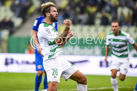  21.10.2017 GDANSK <br />PILKA NOZNA - EKSTRAKLASA SEZON 2017/2018<br />MECZ LECHIA GDANSK - LECH POZNAN<br />N/Z BLAZEJ AUGUSTYN?RADOSC GOL <br /> 