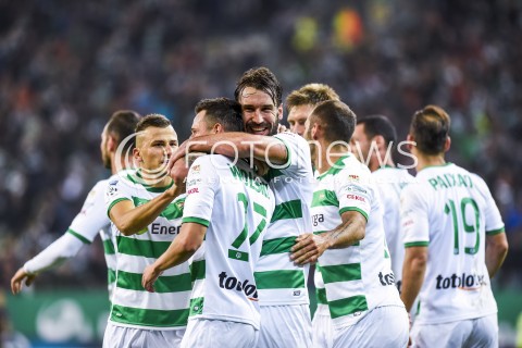  21.10.2017 GDANSK <br />PILKA NOZNA - EKSTRAKLASA SEZON 2017/2018<br />MECZ LECHIA GDANSK - LECH POZNAN<br />N/Z BLAZEJ AUGUSTYN RADOSC GOL<br /> 