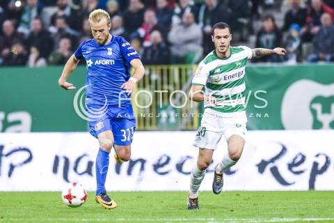  21.10.2017 GDANSK <br />PILKA NOZNA - EKSTRAKLASA SEZON 2017/2018<br />MECZ LECHIA GDANSK - LECH POZNAN<br />N/Z CHRISTIAN GYTKJAER JOAO NUNES<br /> 