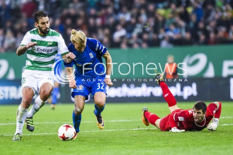  21.10.2017 GDANSK <br />PILKA NOZNA - EKSTRAKLASA SEZON 2017/2018<br />MECZ LECHIA GDANSK - LECH POZNAN<br />N/Z CHRISTIAN GYTKJAER DUSAN KUCIAK BLAZEJ AUGUSTYN<br /> 