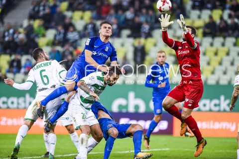  21.10.2017 GDANSK <br />PILKA NOZNA - EKSTRAKLASA SEZON 2017/2018<br />MECZ LECHIA GDANSK - LECH POZNAN<br />N/Z DUSAN KUCIAK BLAZEJ AUGUSTYN<br /> 