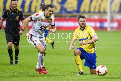  22.10.2017 GDYNIA <br />PILKA NOZNA - EKSTRAKLASA SEZON 2017/2018<br />MECZ ARKA GDYNIA - JAGIELLONIA BIALYSTOK<br />N/Z GRZEGORZ PIESIO PIOTR WLAZLO<br /> 