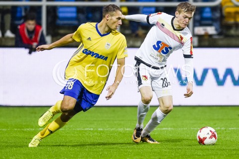  22.10.2017 GDYNIA <br />PILKA NOZNA - EKSTRAKLASA SEZON 2017/2018<br />MECZ ARKA GDYNIA - JAGIELLONIA BIALYSTOK<br />N/Z FREDERIK HELSTRUP KAROL SWIDERSKI<br /> 