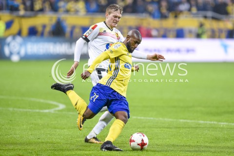  22.10.2017 GDYNIA <br />PILKA NOZNA - EKSTRAKLASA SEZON 2017/2018<br />MECZ ARKA GDYNIA - JAGIELLONIA BIALYSTOK<br />N/Z YANNICK SAMBEA<br /> 