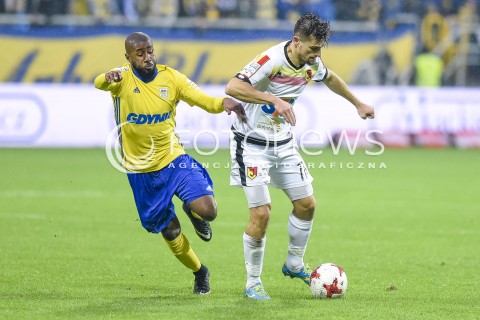  22.10.2017 GDYNIA <br />PILKA NOZNA - EKSTRAKLASA SEZON 2017/2018<br />MECZ ARKA GDYNIA - JAGIELLONIA BIALYSTOK<br />N/Z PIOTR TOMASIK<br /> 