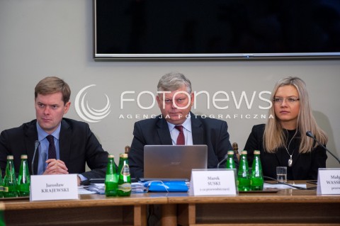  25.10.2017 WARSZAWA<br />POSIEDZENIE SEJMU RP<br />KOMISJA SLEDCZA DS. AFERY AMBER GOLD<br />N/Z JAROSLAW KRAJEWSKI MAREK SUSKI MALGORZATA WASSERMANN<br /> 