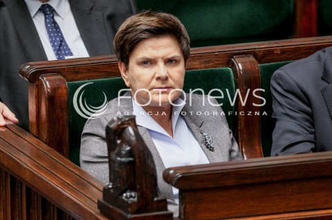  27.10.2017 WARSZAWA SEJM<br />POSIEDZENIE SEJMU RP<br />N/Z PREMIER BEATA SZYDLO<br /> 