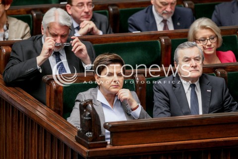  27.10.2017 WARSZAWA SEJM<br />POSIEDZENIE SEJMU RP<br />N/Z PREMIER BEATA SZYDLO PIOTR GLINSKI WITOLD WASZCZYKOWSKI<br /> 