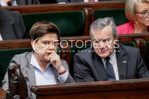  27.10.2017 WARSZAWA SEJM<br />POSIEDZENIE SEJMU RP<br />N/Z PREMIER BEATA SZYDLO PIOTR GLINSKI<br /> 