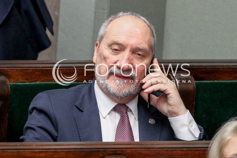  27.10.2017 WARSZAWA SEJM<br />POSIEDZENIE SEJMU RP<br />N/Z ANTONI MACIEREWICZ TELEFON KOMORKA<br /> 