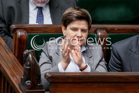  27.10.2017 WARSZAWA SEJM<br />POSIEDZENIE SEJMU RP<br />N/Z PREMIER BEATA SZYDLO<br /> 