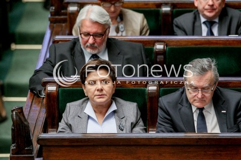  27.10.2017 WARSZAWA SEJM<br />POSIEDZENIE SEJMU RP<br />N/Z PREMIER BEATA SZYDLO PIOTR GLINSKI WITOLD WASZCZYKOWSKI<br /> 