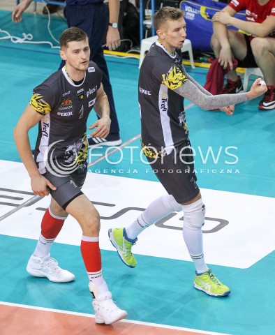  28.10.2017 RZESZOW <br />SIATKOWKA PLUS LIGA 2017/2018 MEN VOLLEYBALL POLAND POLISH PLUSLIGA LEAGUE SEASON 2017/18 <br />MECZ ASSECO RESOVIA RZESZOW - TREFL GDANSK <br />N/Z DAMIAN SCHULZ PIOTR NOWAKOWSKI RADOSC EMOCJE <br /> 