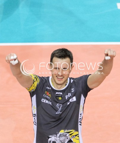  28.10.2017 RZESZOW <br />SIATKOWKA PLUS LIGA 2017/2018 MEN VOLLEYBALL POLAND POLISH PLUSLIGA LEAGUE SEASON 2017/18 <br />MECZ ASSECO RESOVIA RZESZOW - TREFL GDANSK <br />N/Z WOJCIECH GRZYB SYLWETKA RADOSC EMOCJE <br /> 