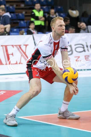 28.10.2017 RZESZOW <br />SIATKOWKA PLUS LIGA 2017/2018 MEN VOLLEYBALL POLAND POLISH PLUSLIGA LEAGUE SEASON 2017/18 <br />MECZ ASSECO RESOVIA RZESZOW - TREFL GDANSK <br />N/Z JAKUB JAROSZ SYLWETKA <br /> 