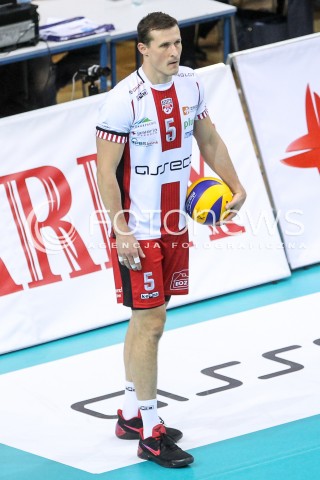  28.10.2017 RZESZOW <br />SIATKOWKA PLUS LIGA 2017/2018 MEN VOLLEYBALL POLAND POLISH PLUSLIGA LEAGUE SEASON 2017/18 <br />MECZ ASSECO RESOVIA RZESZOW - TREFL GDANSK <br />N/Z LUKAS TICHACEK SYLWETKA <br /> 