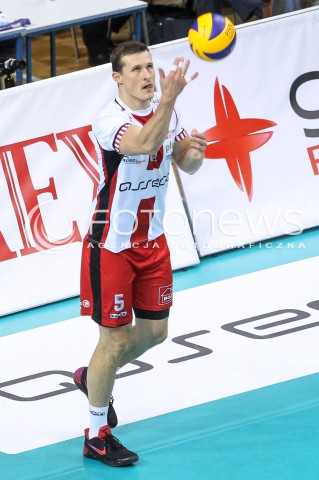  28.10.2017 RZESZOW <br />SIATKOWKA PLUS LIGA 2017/2018 MEN VOLLEYBALL POLAND POLISH PLUSLIGA LEAGUE SEASON 2017/18 <br />MECZ ASSECO RESOVIA RZESZOW - TREFL GDANSK <br />N/Z LUKAS TICHACEK SYLWETKA <br /> 