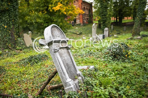  29.10.2017 CIESZYN <br />KIRKUT WPISANY DO REJESTRU ZABYTKOW <br />ZDJECIE ILUSTRACYJNE <br />N/Z MACEWY NA CMENTARZU WSROD JESIENNYCH LISCI<br /> 