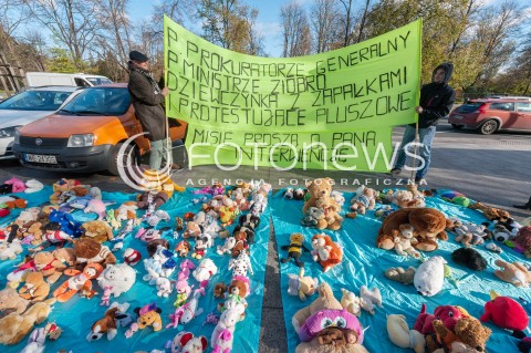  31.10.2017 WARSZAWA<br />PROTEST PLUSZOWYCH MISIOW FUNDACJI DZIEWCZYNKA Z ZAPALKAMI PRZED MINISTERSTWEM SPRAWIEDLIWOSCI W WARSZAWIE <br />N/Z ZABAWKI PLUSZAKI MASKOTKI<br /> 